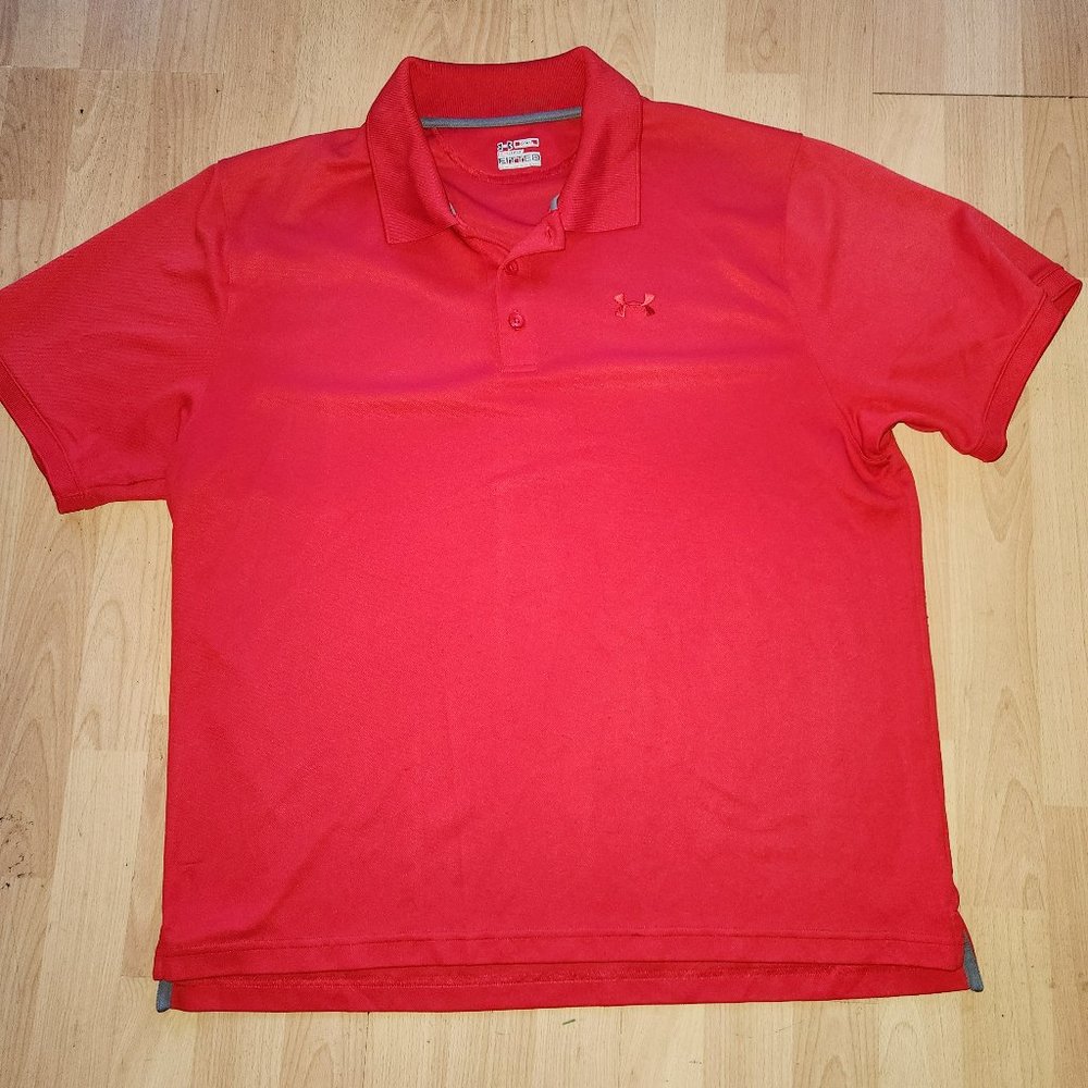 Red Under Armour Golf Shirt